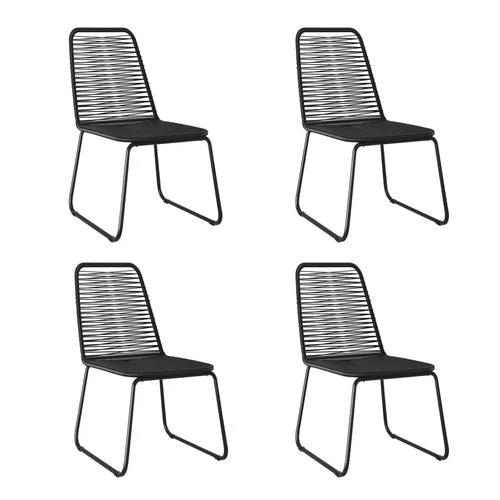 vidaXL vidaXL 5 Piece Garden Dining Set 160x80x74 cm Weather-Resistant Black Outdoor Furniture for Patio and Backyard - Garden Set