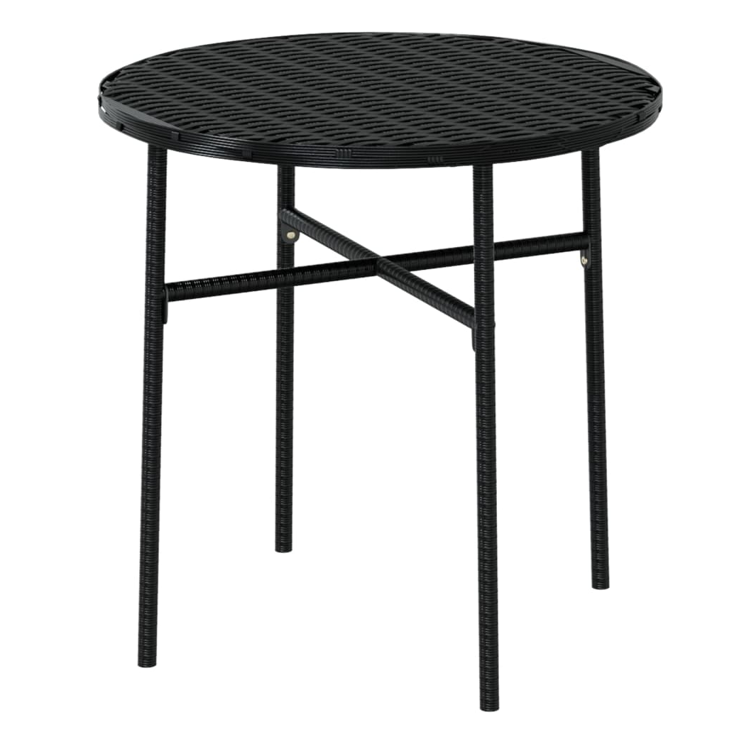 vidaXL 3 Piece Garden Dining Set Poly Rattan Black by vidaXL