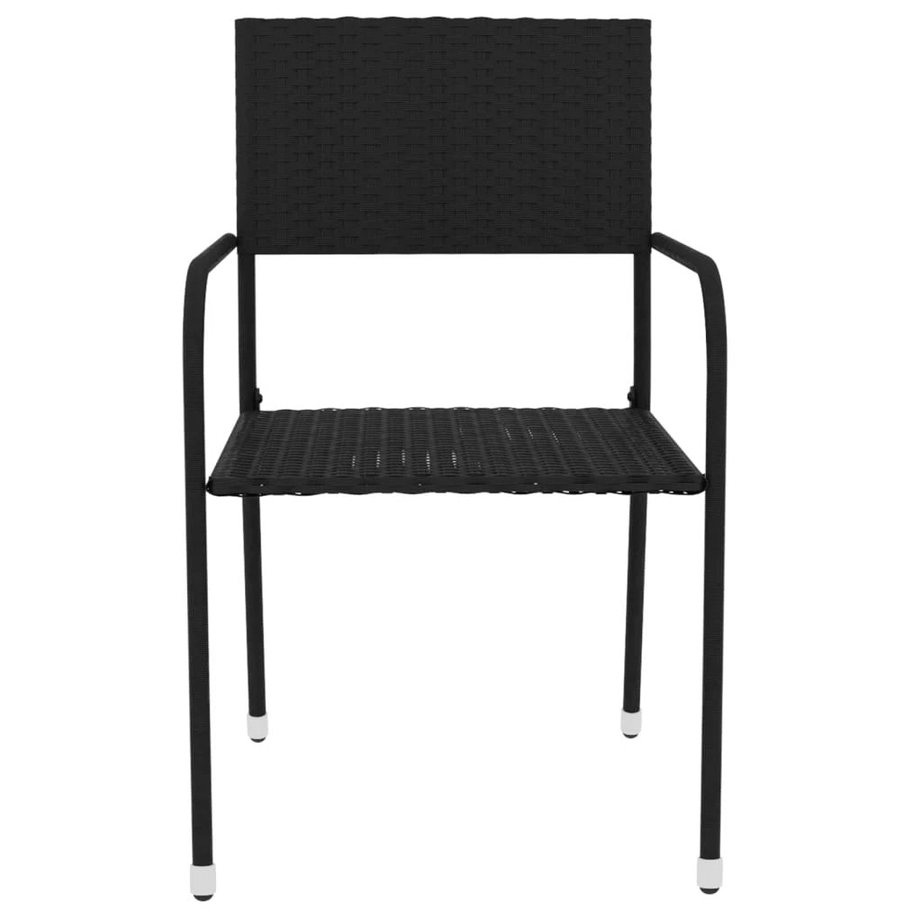 vidaXL 3 Piece Garden Dining Set Poly Rattan Black by vidaXL