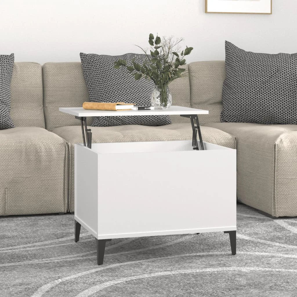 vidaXL Lift Top Coffee Table White 60x44.5x45 cm Engineered Wood With Storage For Living Rooms by vidaXL