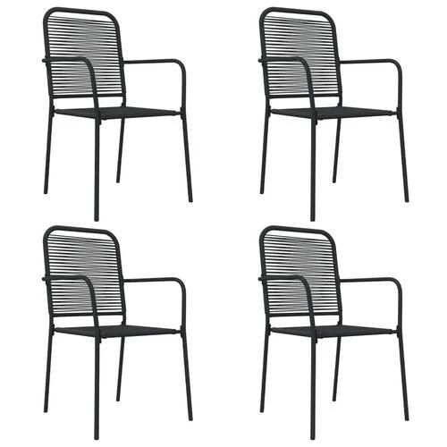 vidaXL vidaXL 5 Piece Garden Dining Set Black Cotton Rope and Steel - Garden Set