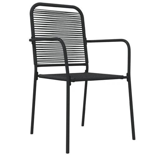 vidaXL vidaXL 5 Piece Garden Dining Set Black Cotton Rope and Steel - Garden Set