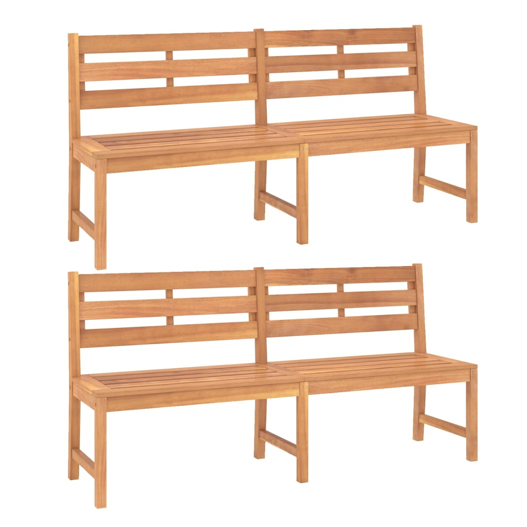 VidaXL Garden Dining Set Three-Piece Compact Teak Solid Wood Kiln-Dried Finish For Outdoor Patio by vidaXL