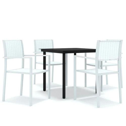 VidaXL 5 Piece Garden Dining Set 80x80x74 cm Powder-Coated Steel Frame with Rattan Look Chairs for Outdoor Patio and Balcony by vidaXL