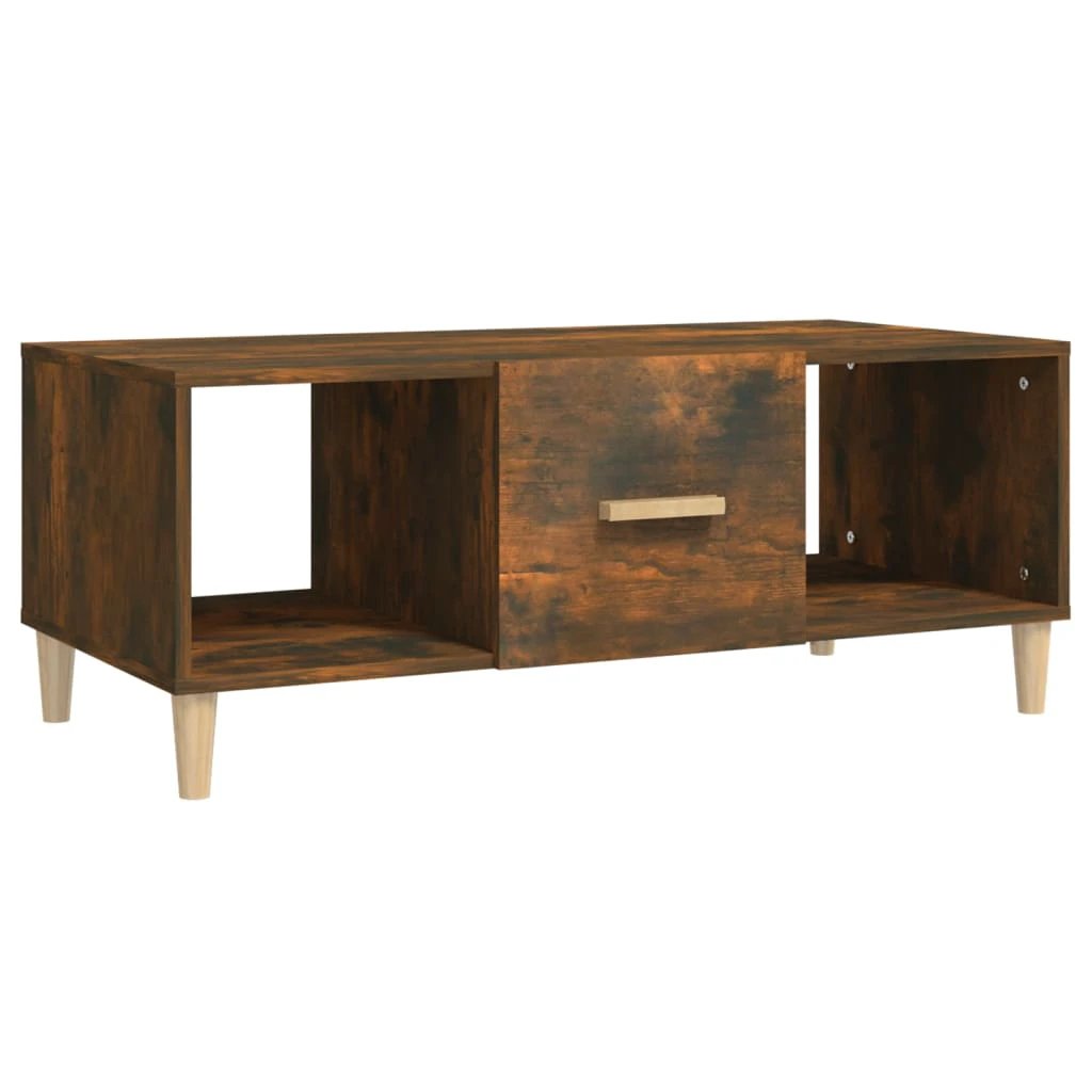 vidaXL VidaXL Premium Coffee Table 102x50x40 cm Smoked Oak Engineered Wood for Living Room - Coffee Table