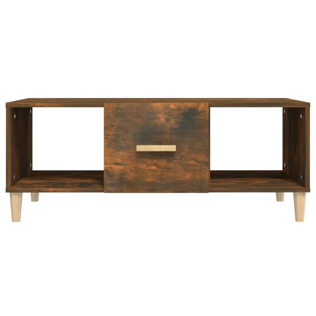 vidaXL VidaXL Premium Coffee Table 102x50x40 cm Smoked Oak Engineered Wood for Living Room - Coffee Table
