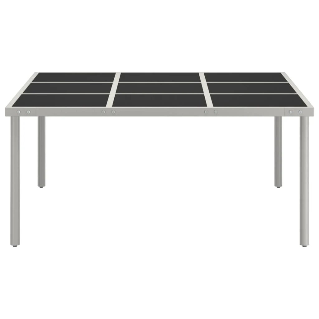 vidaXL Premium Garden Dining Table 170x170x74.5 cm Glass Top and Steel Powder Coated Frame For Outdoor Patio - Garden Table