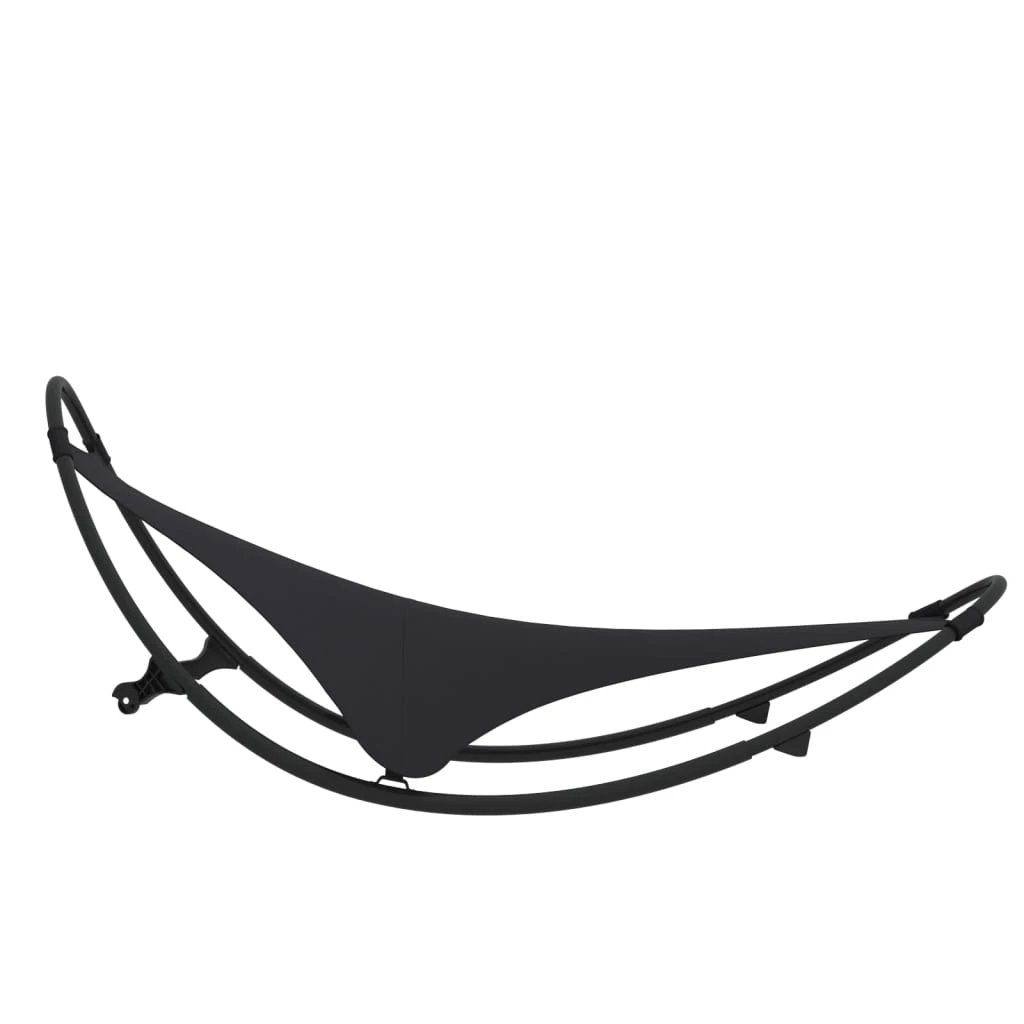 vidaXL Rocking Sun Lounger with Wheels Steel & Textilene Fabric Black by vidaXL