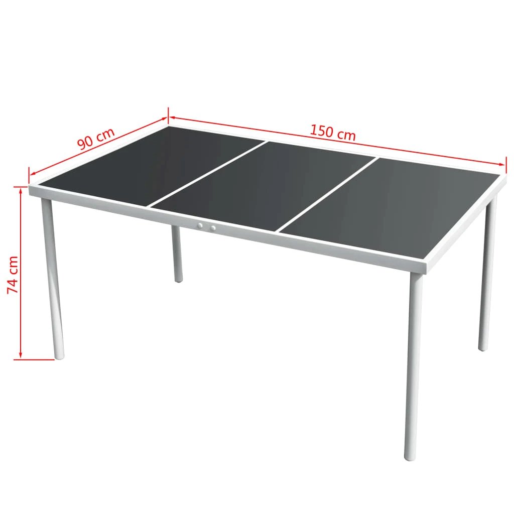 VidaXL Outdoor Dining Set 7 Piece Glass Top Table Patio by vidaXL