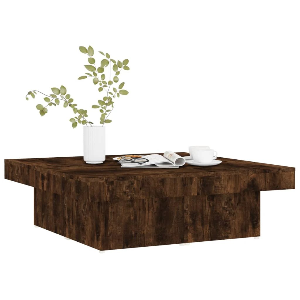 vidaXL VidaXL Coffee Table 90x90x28 cm Smoked Oak Engineered Wood Living Room Centerpiece - Coffee Table