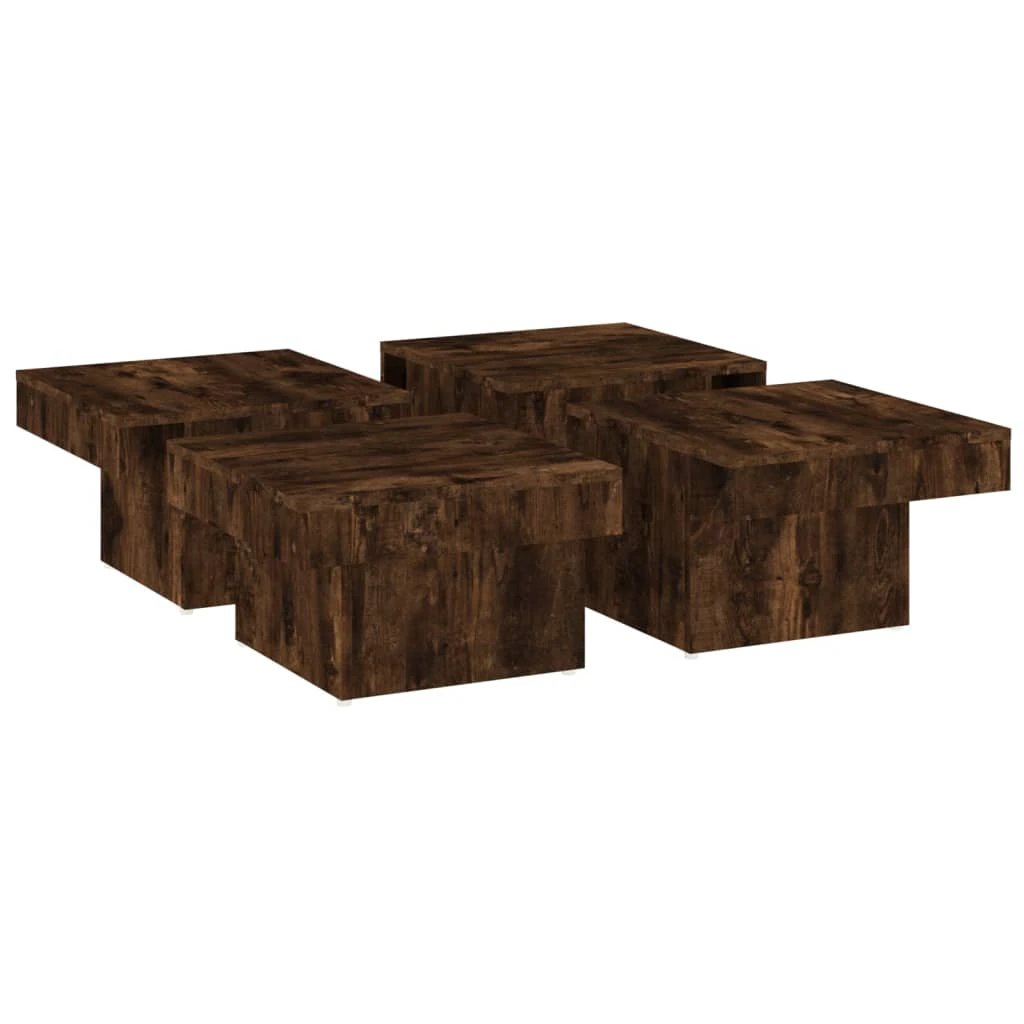 vidaXL VidaXL Coffee Table 90x90x28 cm Smoked Oak Engineered Wood Living Room Centerpiece - Coffee Table