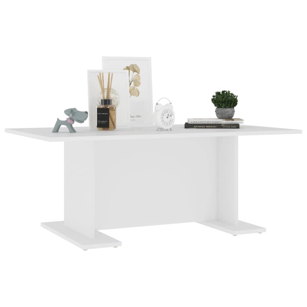 vidaXL VidaXL Coffee Table 103.5x60x40 cm Engineered Wood Durable White Finish For Living Room - Coffee Table