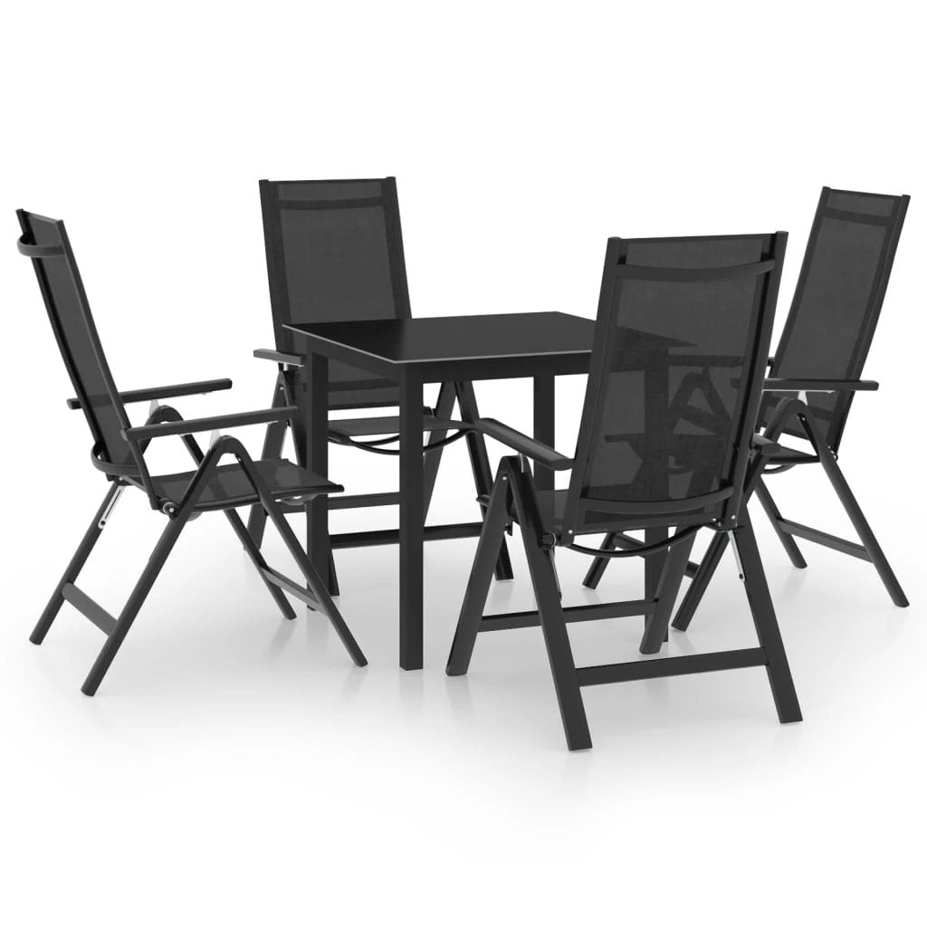 VidaXL 5Piece Garden Dining Set Aluminium Textilene Chairs by vidaXL