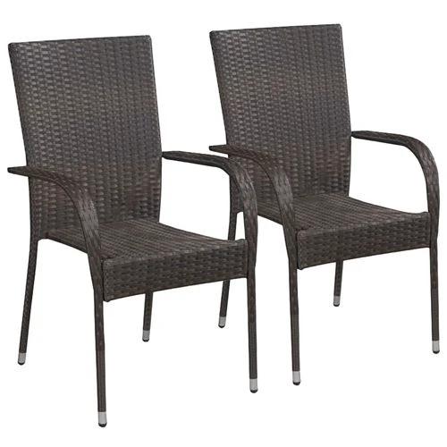 vidaXL 3 Piece Garden Dining Set with Solid Acacia Wood Table and Weather-Resistant Rattan Chairs for Outdoor Entertaining by vidaXL