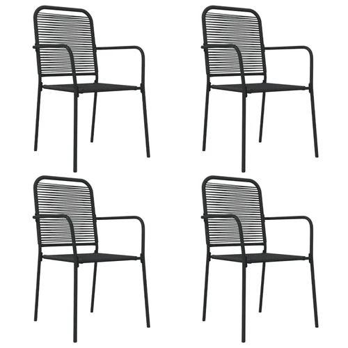 vidaXL 5 Piece Garden Dining Set Black Cotton Rope and Steel by vidaXL