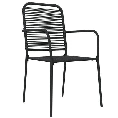 vidaXL 5 Piece Garden Dining Set Black Cotton Rope and Steel by vidaXL