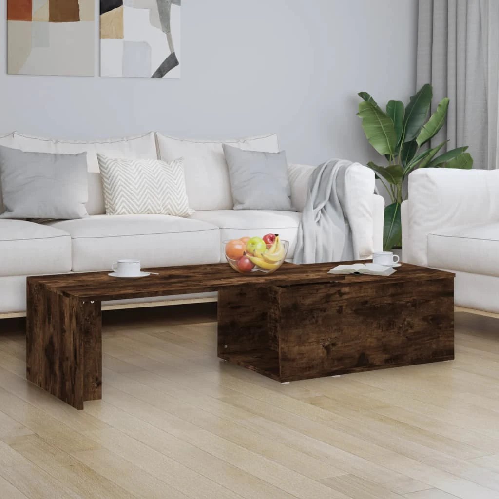 vidaXL Coffee Table 150x50x35 cm Smoked Oak Finish Engineered Wood Living Room Decor by vidaXL