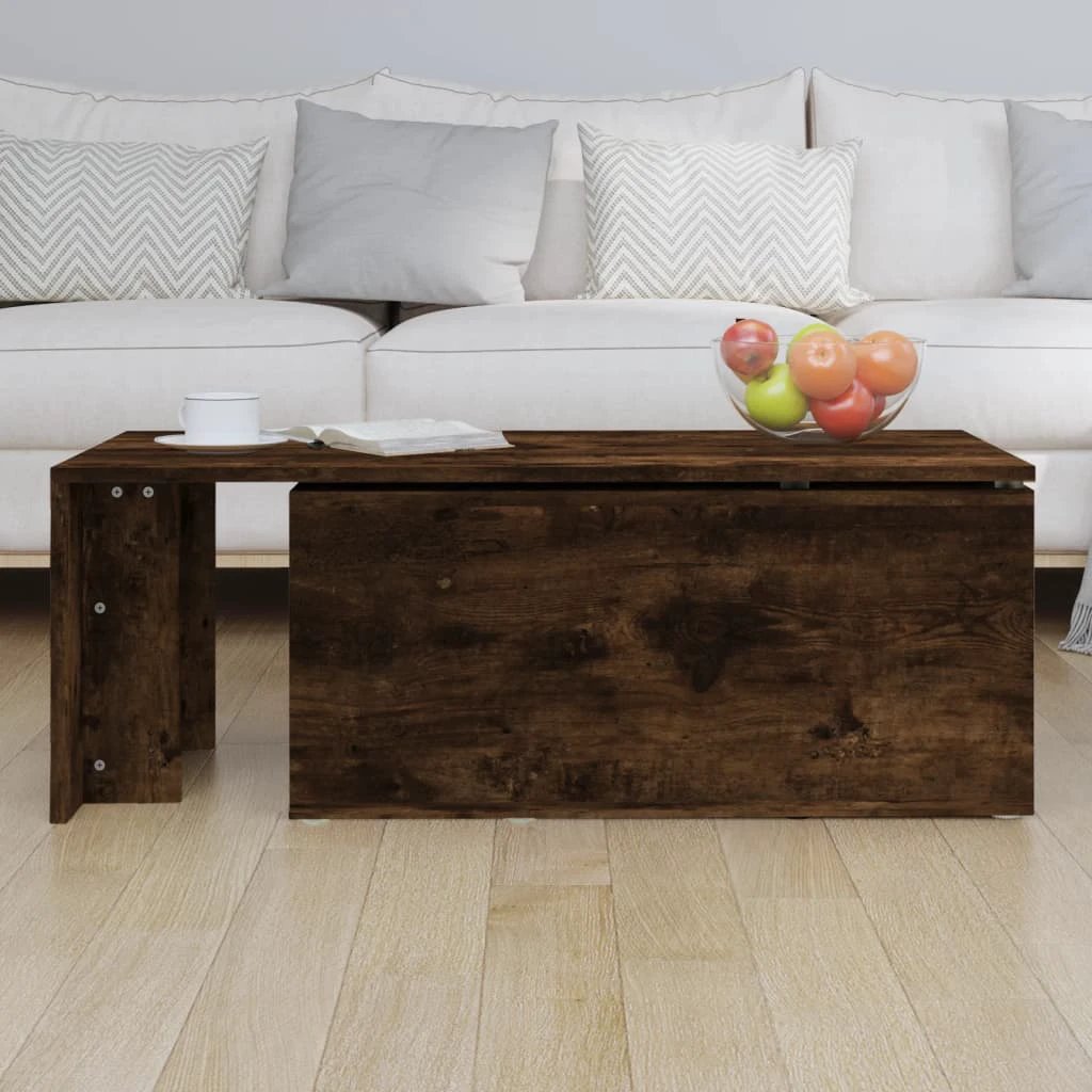 vidaXL Coffee Table 150x50x35 cm Smoked Oak Finish Engineered Wood Living Room Decor by vidaXL