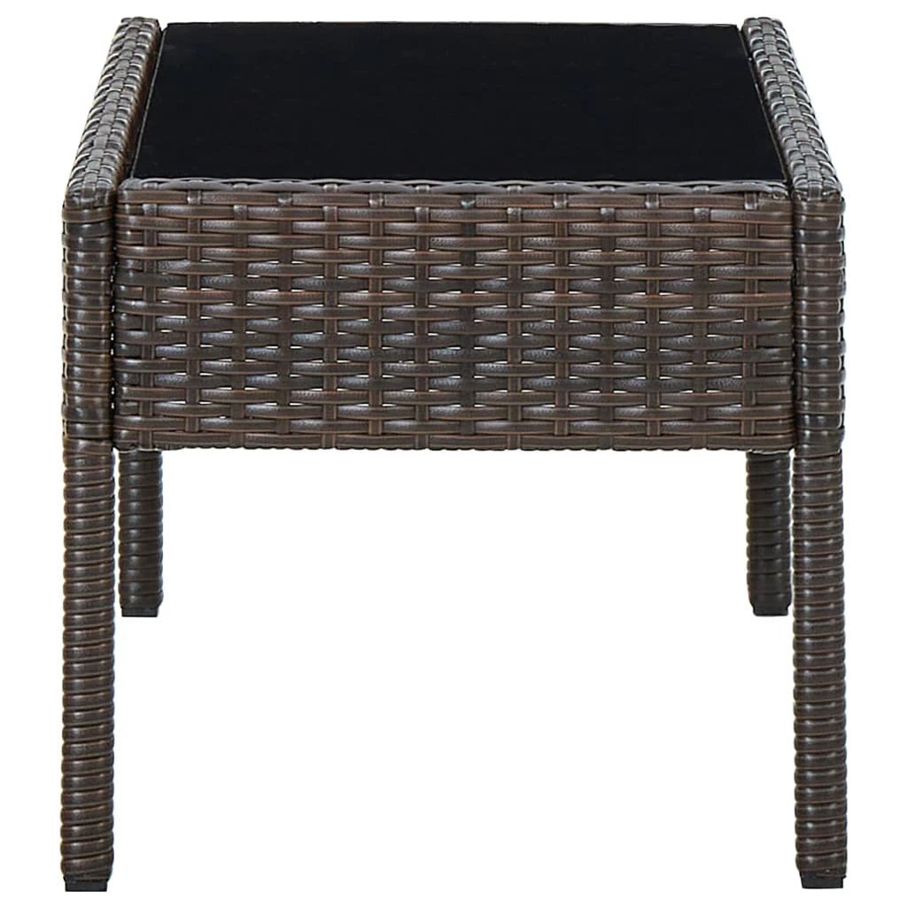 vidaXL Garden Table Brown 75x40x37 cm Poly Rattan by vidaXL