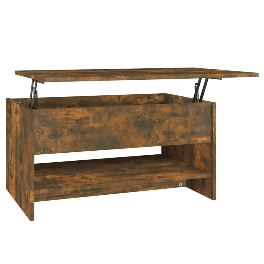 vidaXL VidaXL Coffee Table 80x50x40 cm Smoked Oak Engineered Wood With Storage Drawer For Living Room - Coffee Table