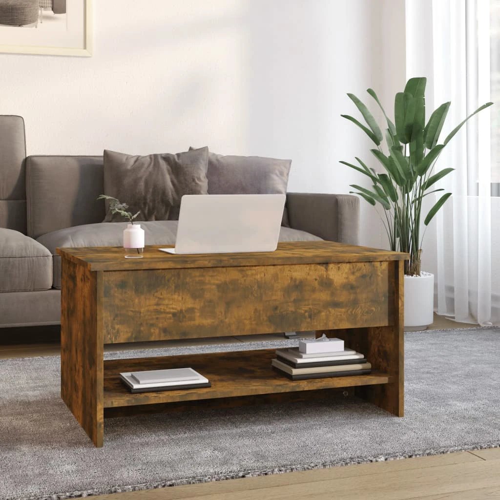 vidaXL VidaXL Coffee Table 80x50x40 cm Smoked Oak Engineered Wood With Storage Drawer For Living Room - Coffee Table