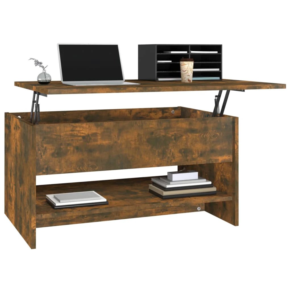 vidaXL VidaXL Coffee Table 80x50x40 cm Smoked Oak Engineered Wood With Storage Drawer For Living Room - Coffee Table