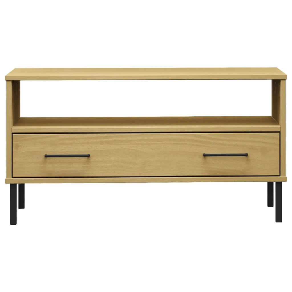 vidaXL vidaXL Coffee Table 85x50x45cm Solid Pine Wood With Metal Legs For Living Room OSLO - Coffee Table