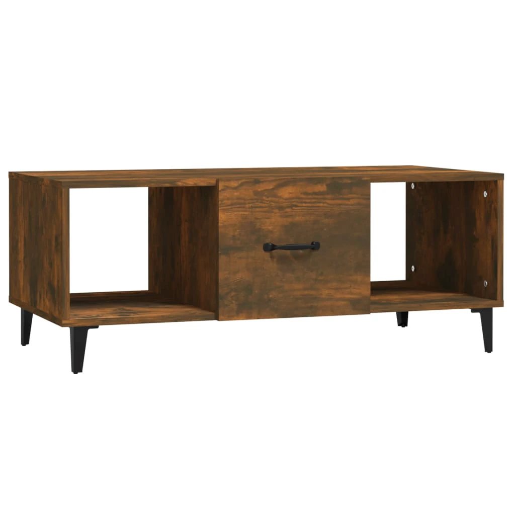 VidaXL Coffee Table 102x50x40 cm Smoked Oak Engineered Wood With Ample Storage Space Living Room by vidaXL