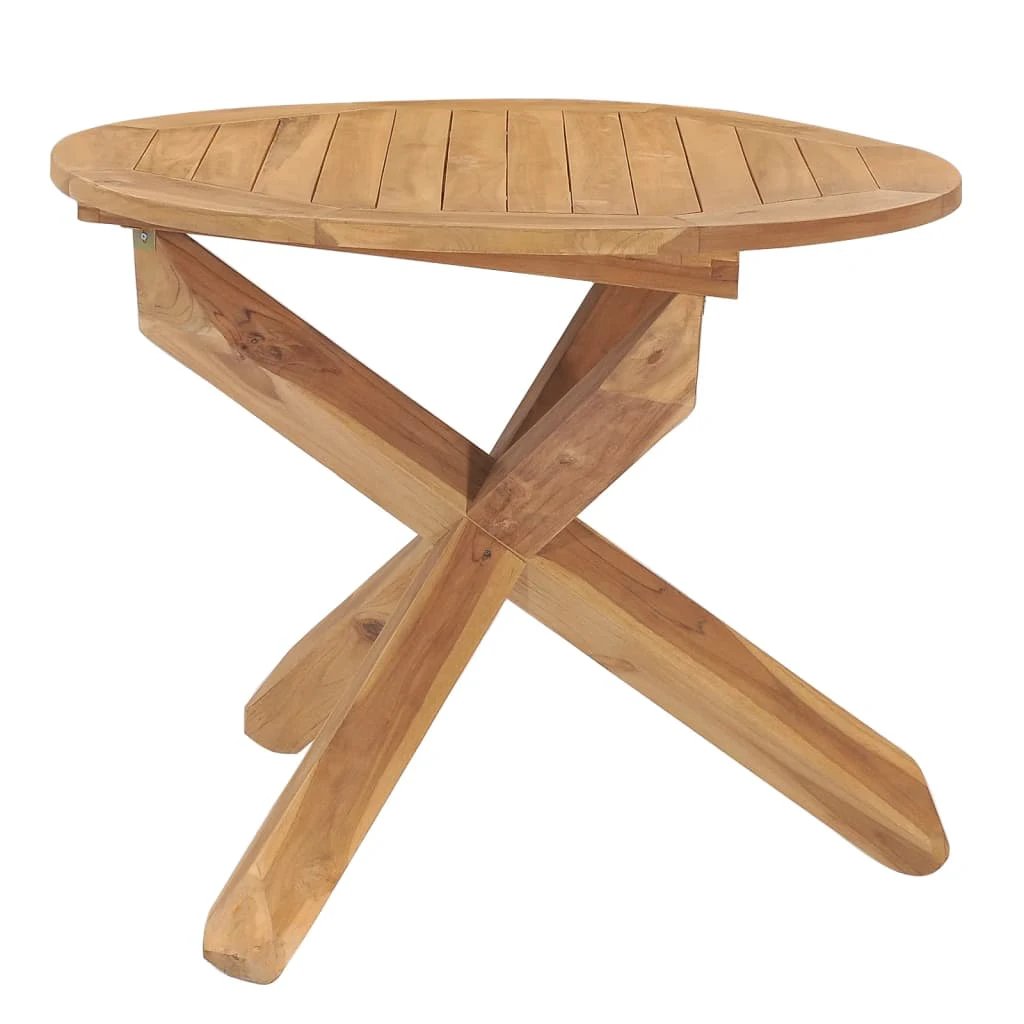 vidaXL vidaXL Garden Dining Table Ø90x75 cm Solid Teak Wood - Garden Table