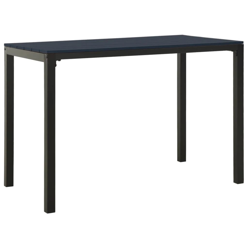 VidaXL 3 Piece Garden Dining Set Steel WPC Black Weather-Resistant Outdoor Patio Entertaining by vidaXL