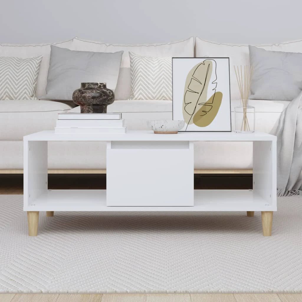 vidaXL VidaXL Coffee Table 90x50x36.5 cm Engineered Wood With Storage For Modern Living Room - Coffee Table