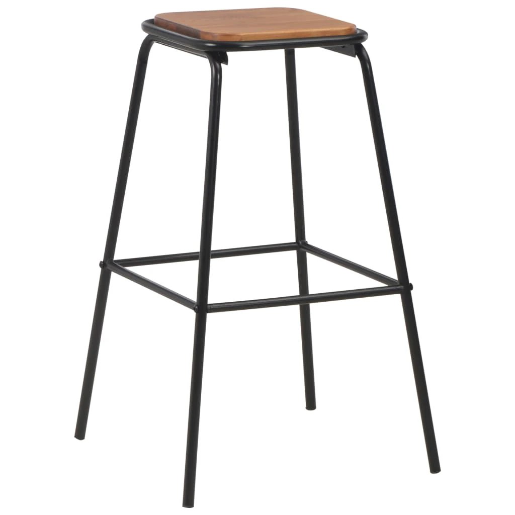 VidaXL Bar Stools 4 Pcs Black Pinewood Seats For Kitchen by vidaXL