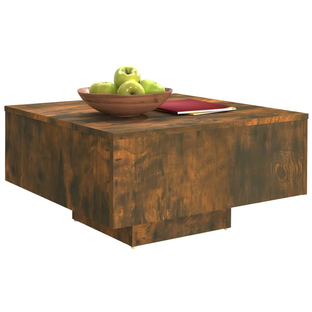 VidaXL Coffee Table 60x60x31.5 Cm Smoked Oak Engineered Wood Living Room Decor Piece by vidaXL