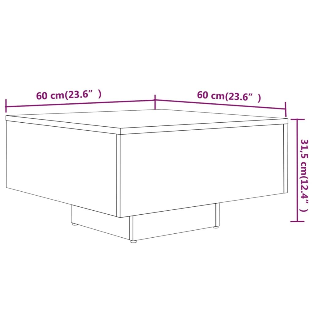 vidaXL VidaXL Coffee Table 60x60x31.5 Cm Smoked Oak Engineered Wood Living Room Decor Piece - Coffee Table