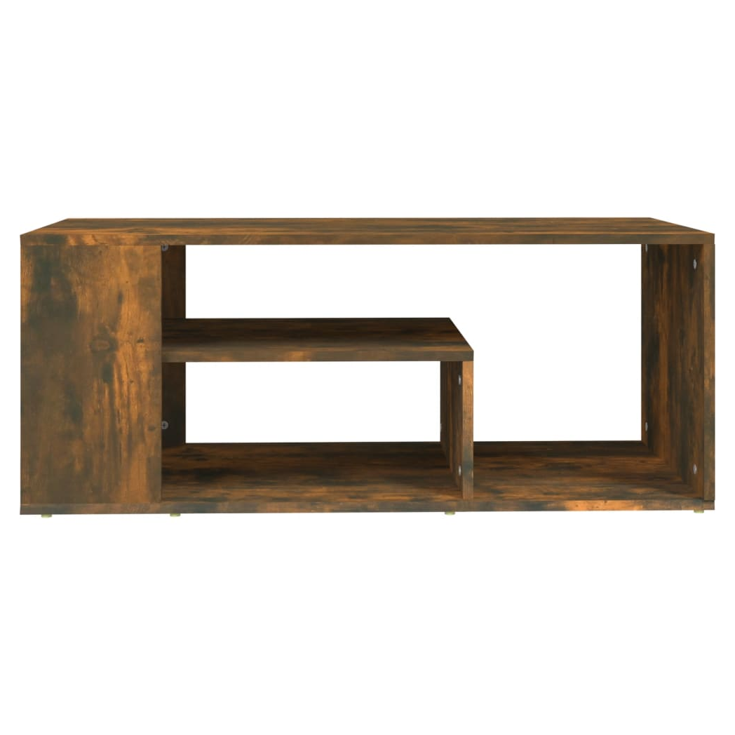vidaXL VidaXL Coffee Table 100x50x40 cm Engineered Wood Smoked Oak Open Shelf Living Room - Coffee Table