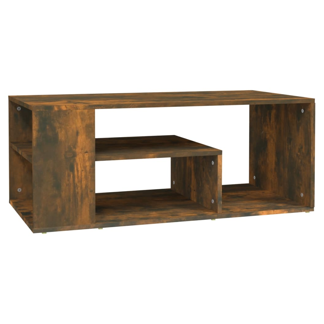 vidaXL VidaXL Coffee Table 100x50x40 cm Engineered Wood Smoked Oak Open Shelf Living Room - Coffee Table