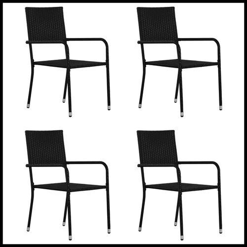 vidaXL vidaXL 5 Piece Garden Dining Set with Solid Acacia Wood Table and Weather-Resistant Rattan Chairs for Outdoor Entertaining - Garden Set