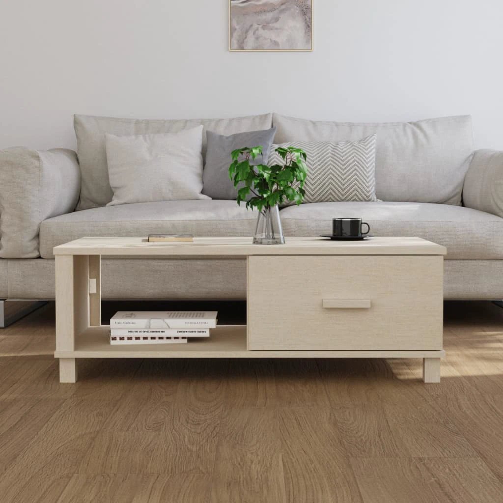 vidaXL VidaXL Coffee Table 100x55x35 Solid Pine Drawer - Coffee Table