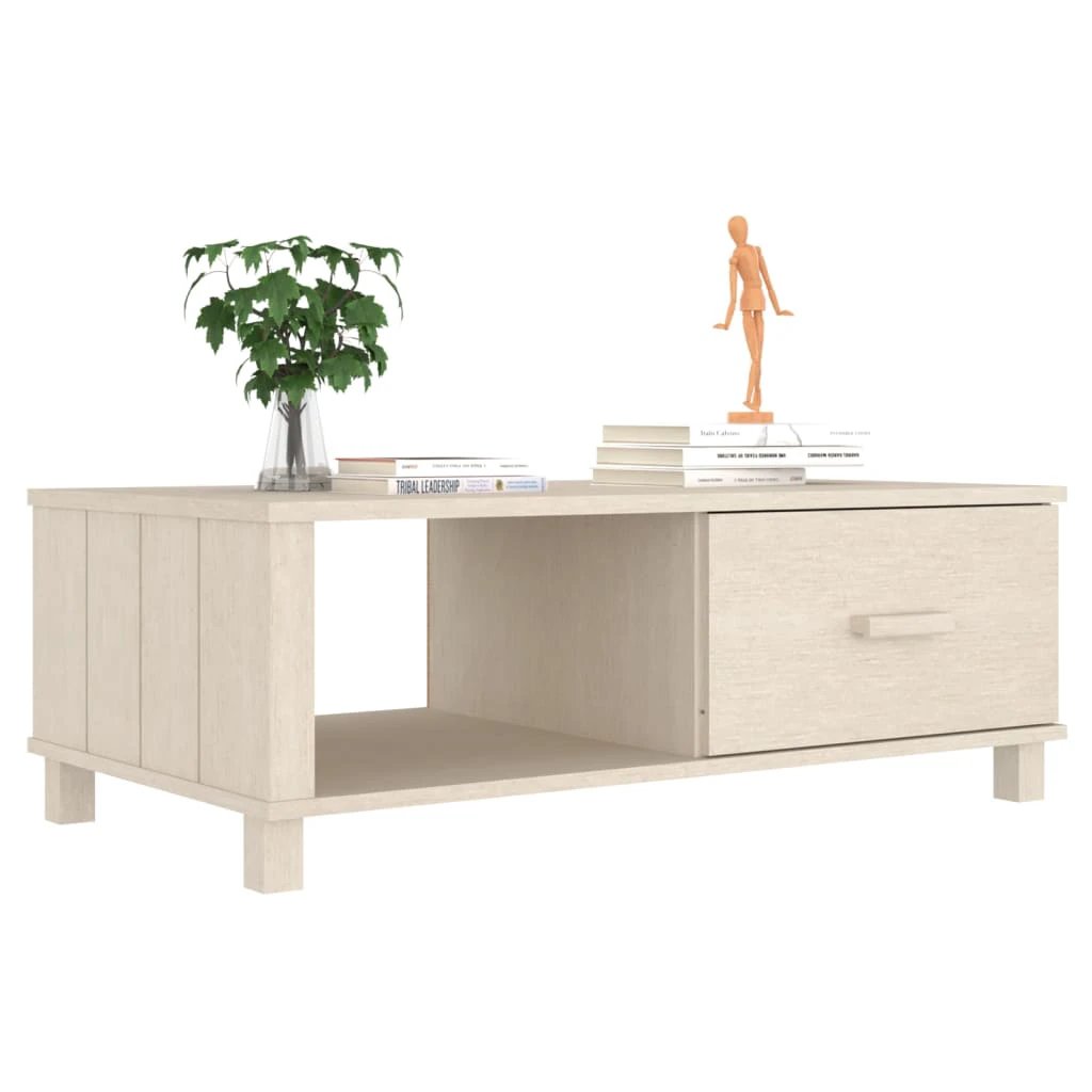 vidaXL VidaXL Coffee Table 100x55x35 Solid Pine Drawer - Coffee Table