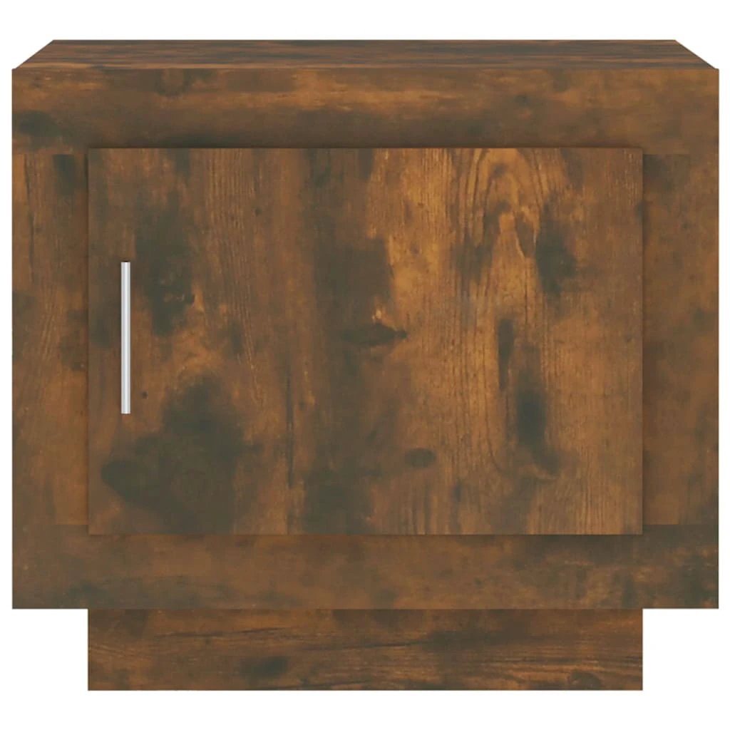 vidaXL Coffee Table Smoked Oak 51x50x45 Cm Engineered Wood With Door Storage Moisture Resistant For Living Room Decor by vidaXL