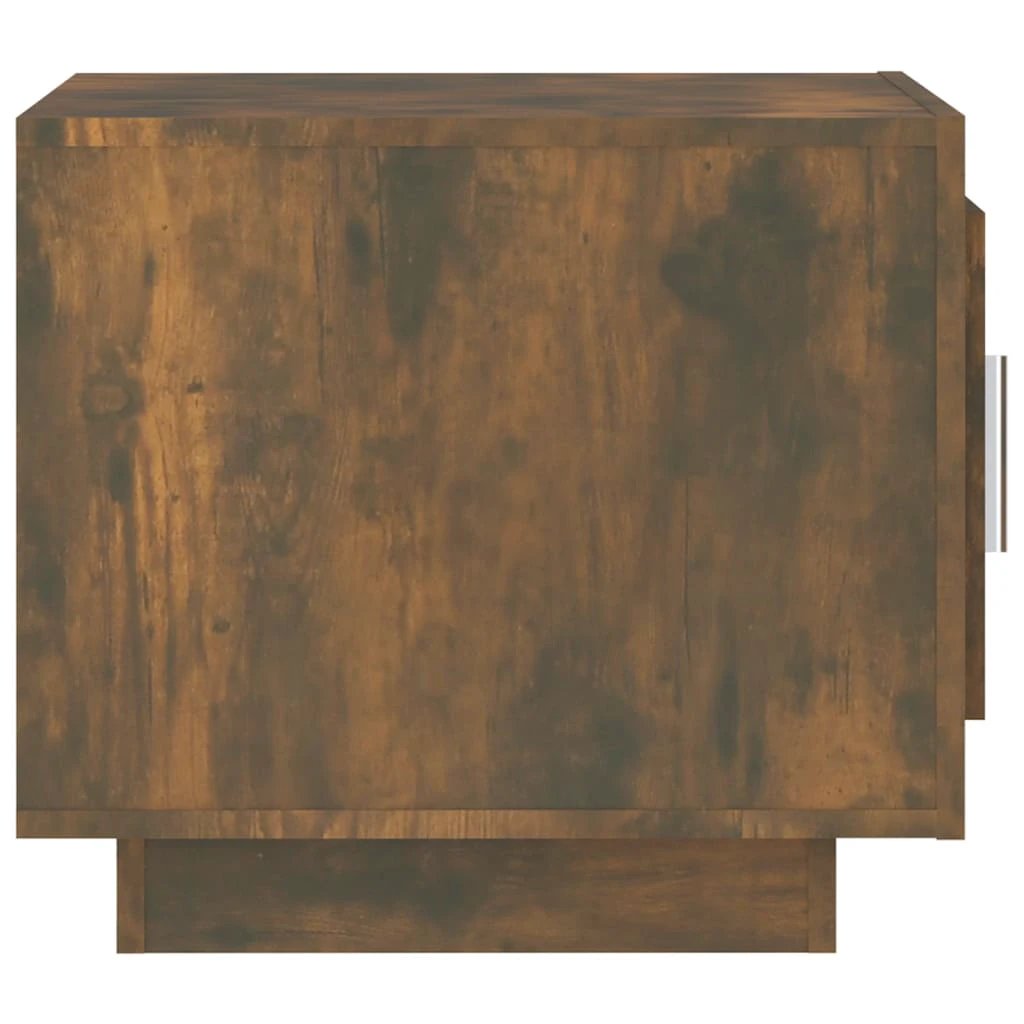 vidaXL Coffee Table Smoked Oak 51x50x45 Cm Engineered Wood With Door Storage Moisture Resistant For Living Room Decor by vidaXL