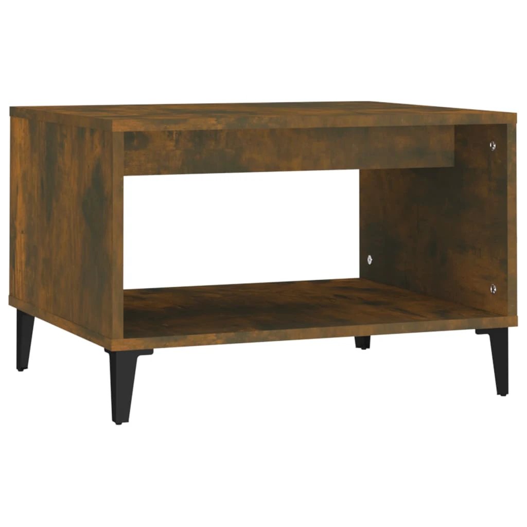 vidaXL VidaXL Coffee Table 60x50x40 Cm Smoked Oak Finish Engineered Wood For Modern Living Rooms - Coffee Table
