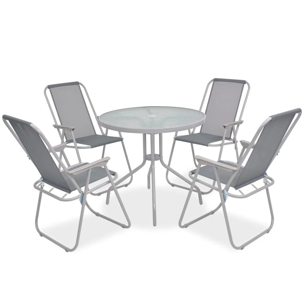 VidaXL Outdoor Dining Set 6 Pc Steel Textilene by vidaXL