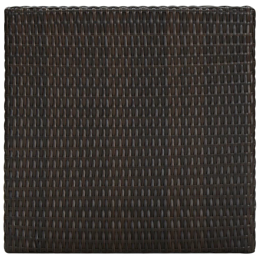 vidaXL Garden Bar Table Brown 60.5x60.5x110.5 cm Poly Rattan by vidaXL