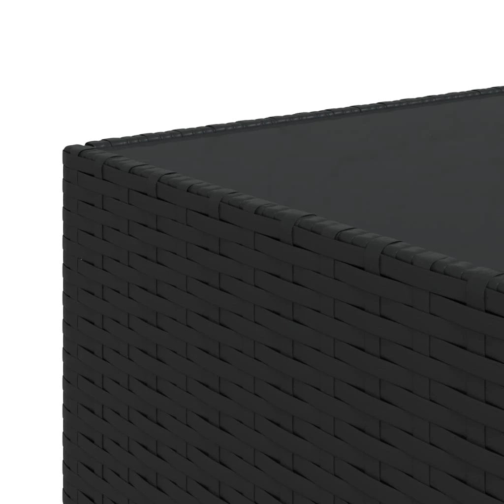 VidaXL Square Garden Coffee Table 50x50x30 cm Black Poly Rattan Weather Resistant Outdoor by vidaXL