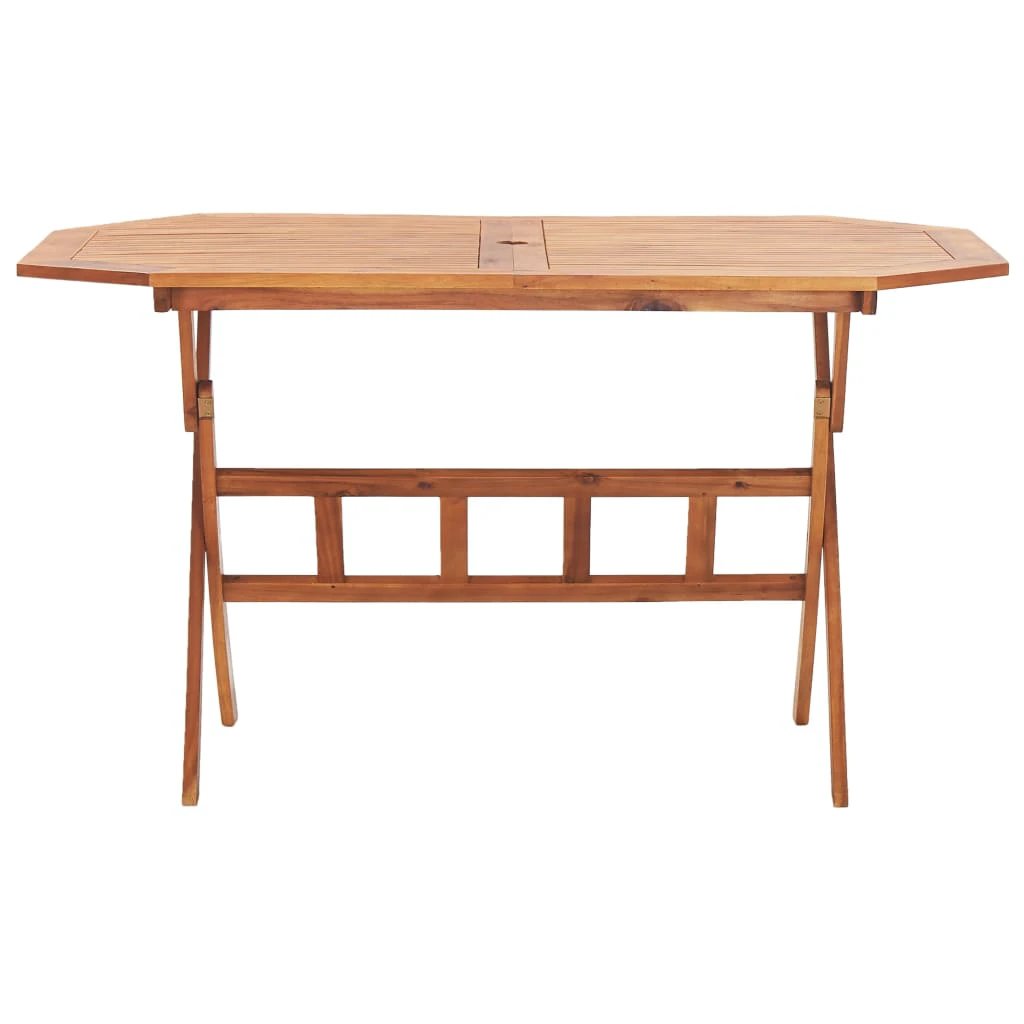 Folding Garden Table 135x85x75 cm Solid Acacia Wood by vidaXL