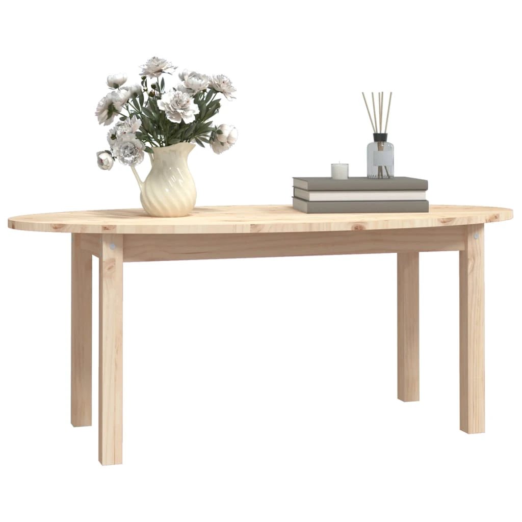 vidaXL vidaXL Coffee Table 110x55x45 cm Solid Pine Wood Rustic Finish For Living Room Decor - Coffee Table