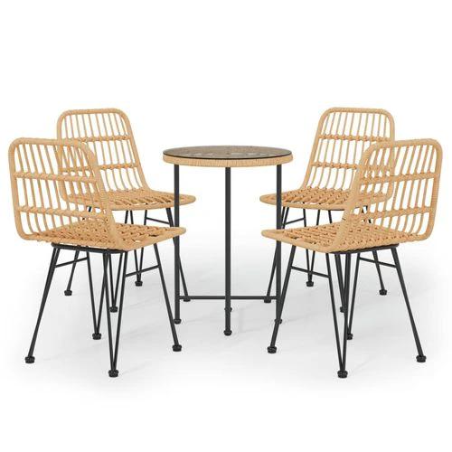 VidaXL 5 Piece Garden Dining Set with Weather Resistant Poly Rattan for Stylish Outdoor Entertaining by vidaXL