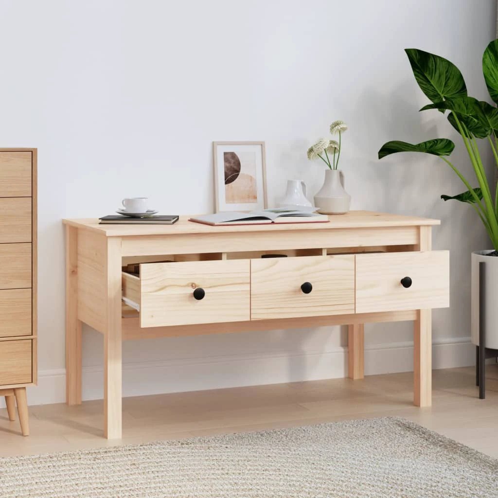vidaXL VidaXL Coffee Table 102x49x55 cm Solid Pine Wood with Storage Drawers for Living Room - Coffee Table