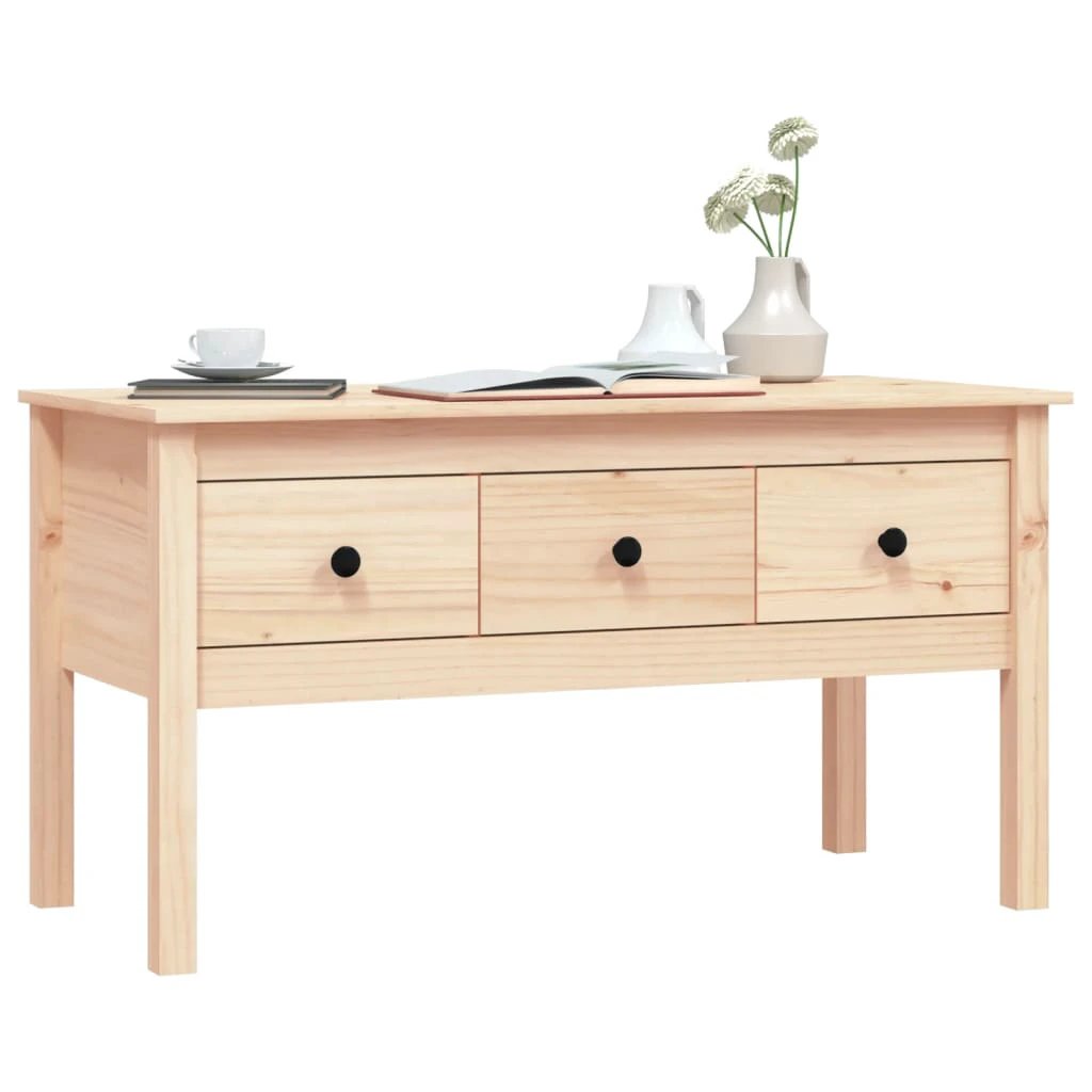 vidaXL VidaXL Coffee Table 102x49x55 cm Solid Pine Wood with Storage Drawers for Living Room - Coffee Table